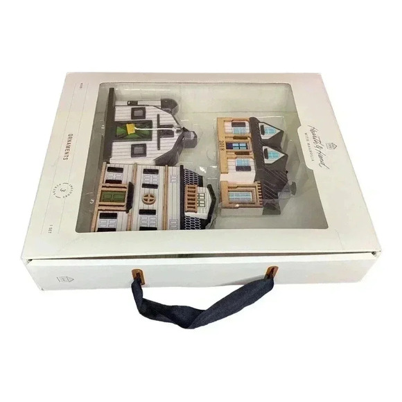 Hearth and Hand Magnolia Christmas Ornaments Wooden Farmhouse Silos Set of 3 NIB - Picture 6 of 7